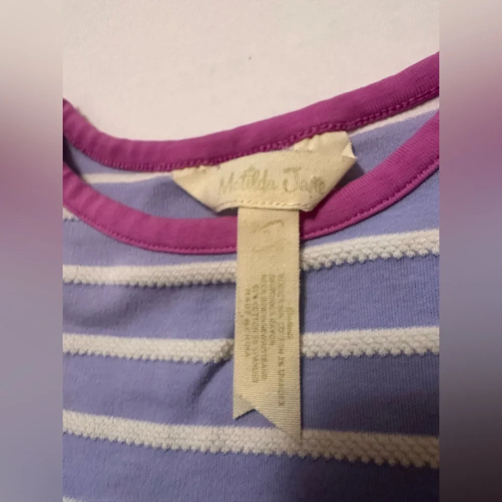 2T Matilda Jane Purple Stripe Long Sleeve Dress with Multi-Color Skirt